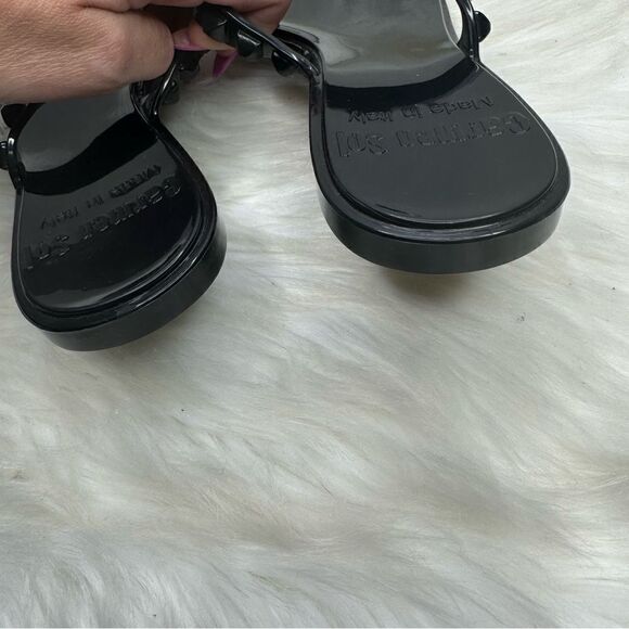 Carmen Sol Maria Studded Flat Jelly Sandals Black 39 - Picture 5 of 5